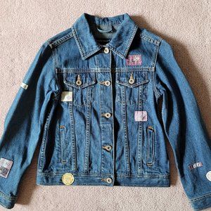 Eddie Bauer Girl's Blue Jean with Patchwork Denim Jacket Size M (10/12)